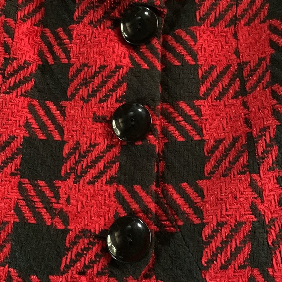 Coldwater Creek red and black checkered jacket. Size 10. - Picture 9 of 9